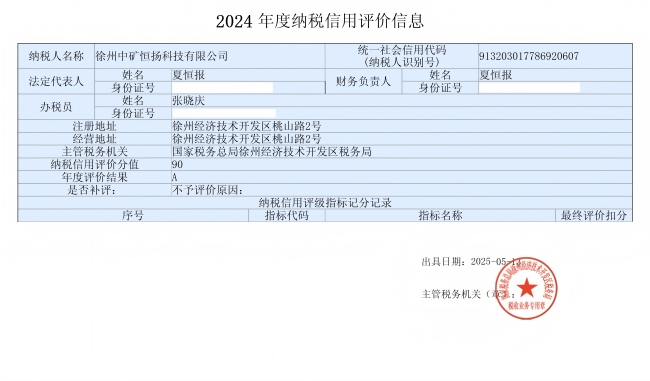 祝贺中矿恒扬年度纳税信用等级A级2.jpg
